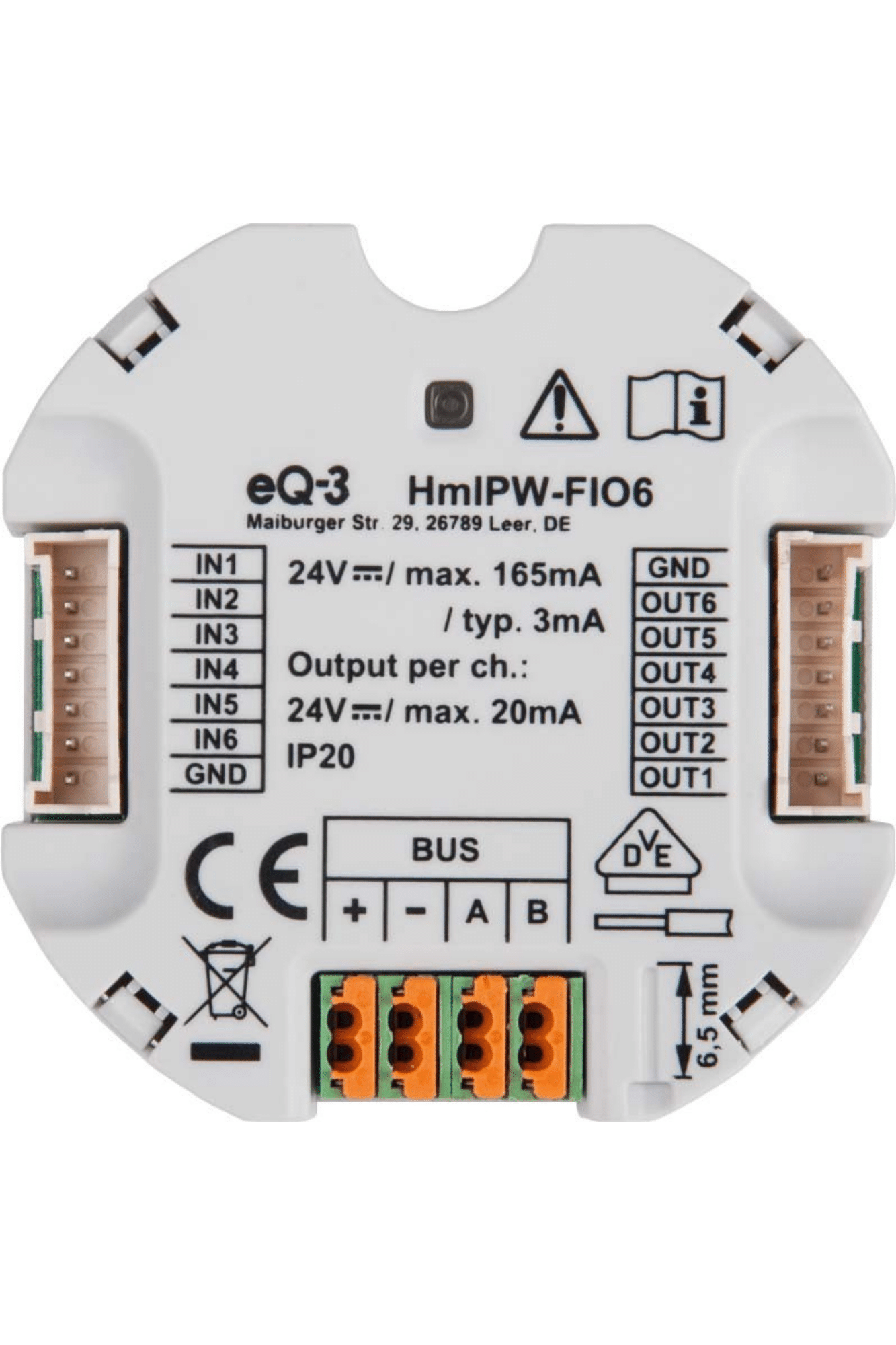 Homematic IP Wired IO Modul Unterputz – 6-fach HmIPW-FIO6