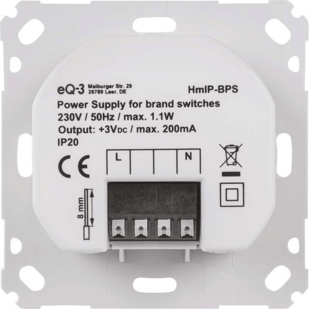 Homematic IP Netzteil für Markenschalter HmIP-BPS-2