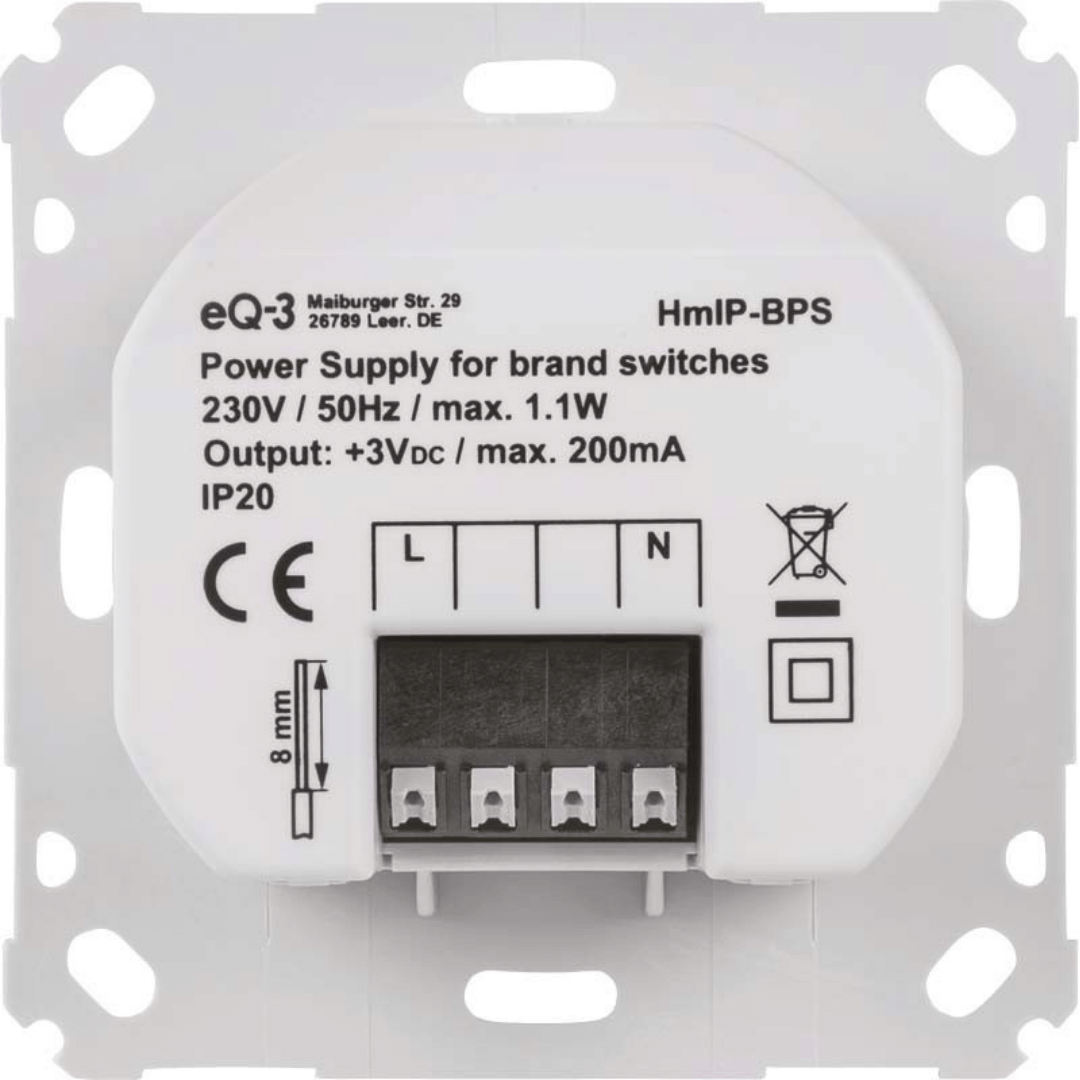 Homematic IP Netzteil für Markenschalter HmIP-BPS-2