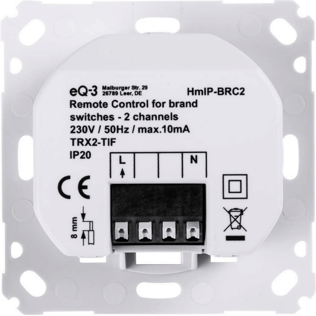 Homematic IP Wired Wandtaster für Markenschalter – 2-fach HmIP-BRC2