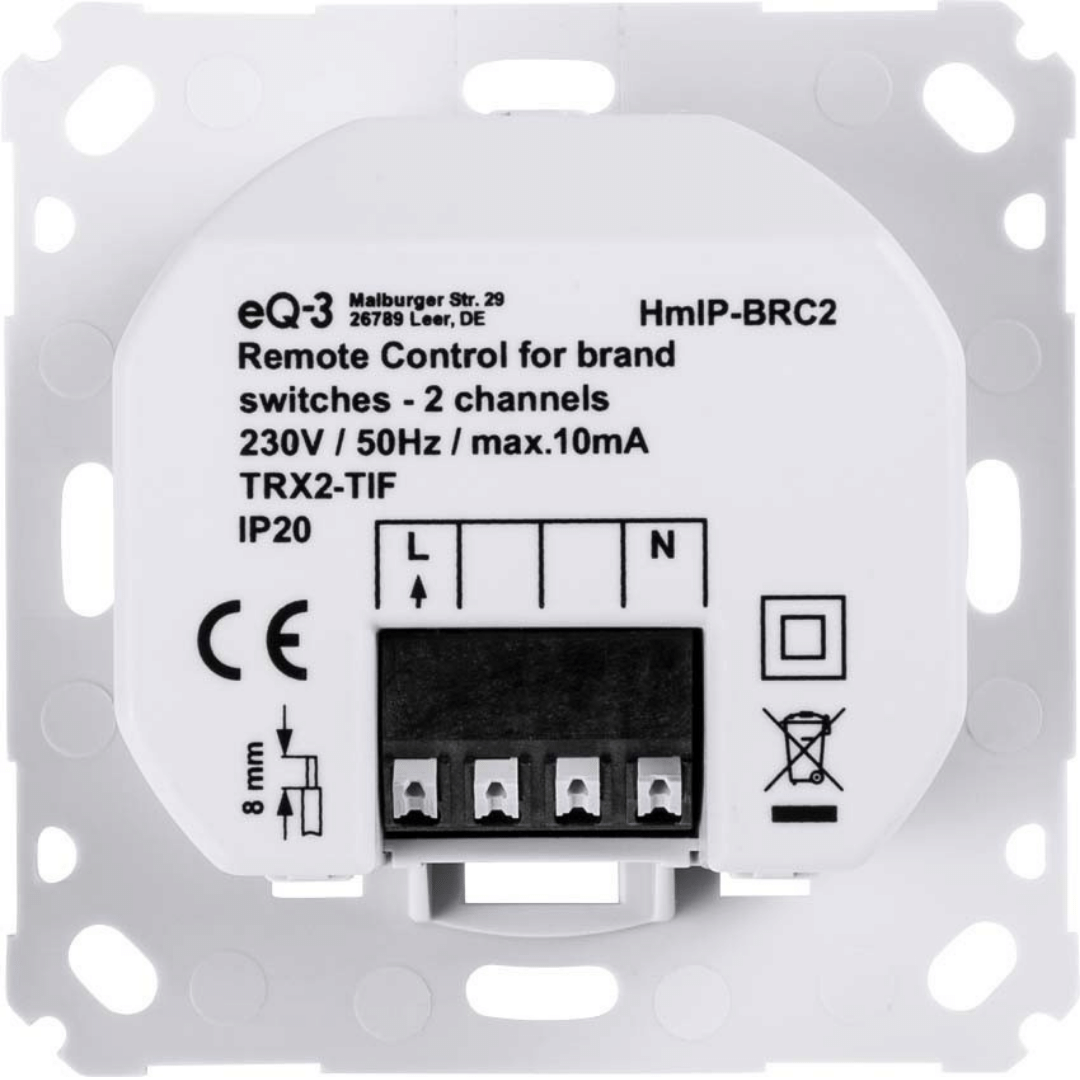Homematic IP Wired Wandtaster für Markenschalter – 2-fach HmIP-BRC2