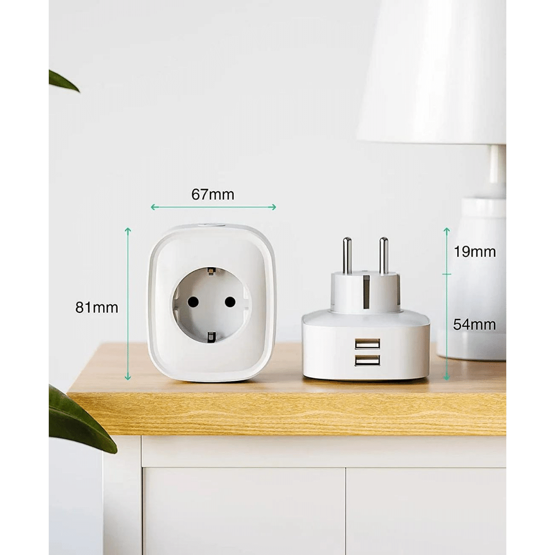 Gosund Smart Wi-Fi Plug,16A WLAN Steckdose mit 2x USB 2 Stück