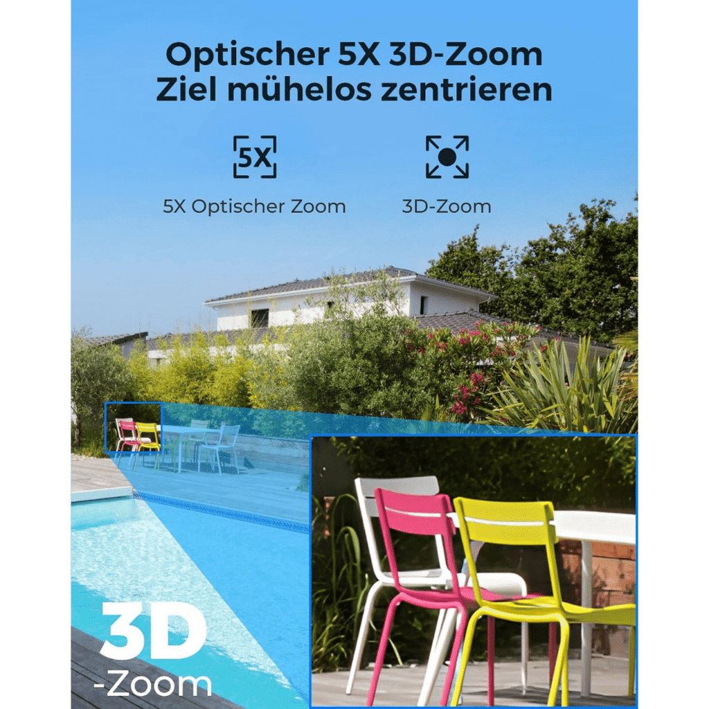 ReoLink RLC-823S1 4K 360° Auto-Tracking PoE-Kamera mit 5X optischem Zoom