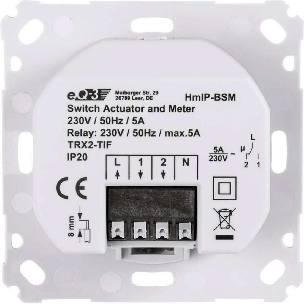 Homematic IP Schalt-Mess-Aktor für Markenschalter HmIP-BSM