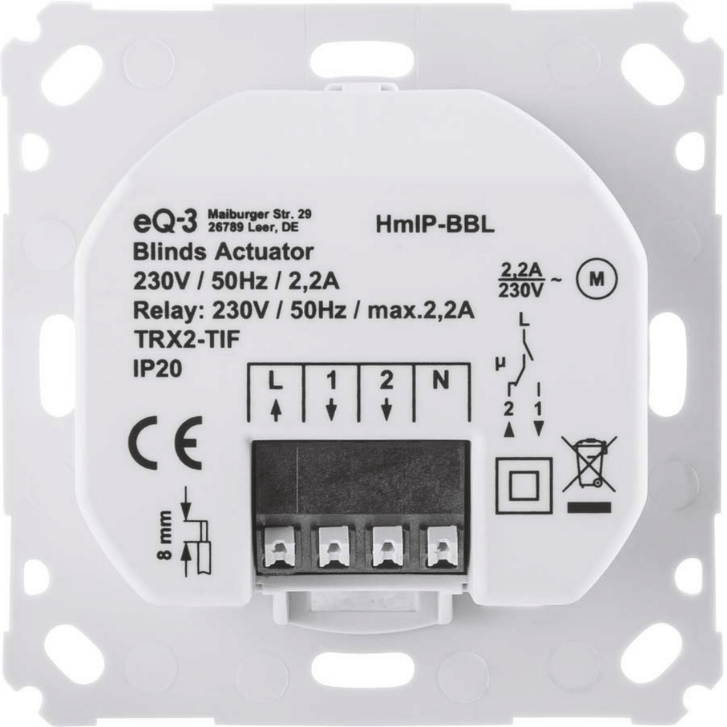 Homematic IP Jalousieaktor für Markenschalter HmIP-BBL