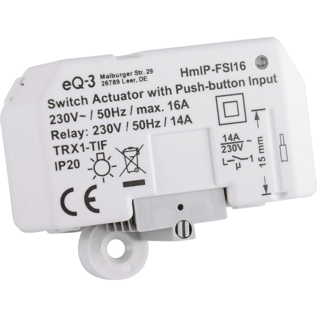Homematic IP Schaltaktor mit Tastereingang (16 A) – Unterputz HmIP-FSI16