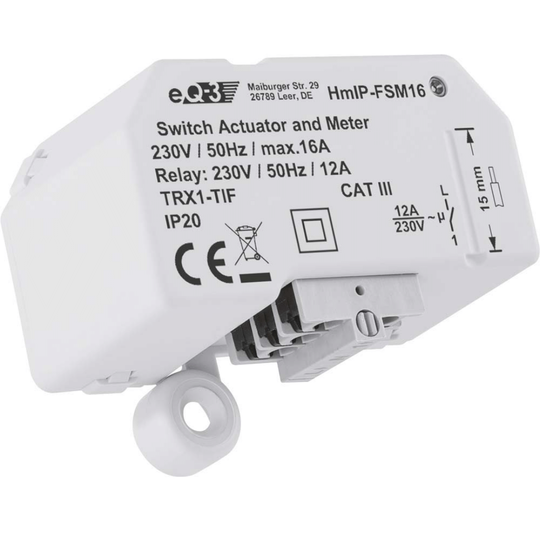 Homematic IP-Schalt-Mess-Aktor 16A Unterputz HmIP-FSM16