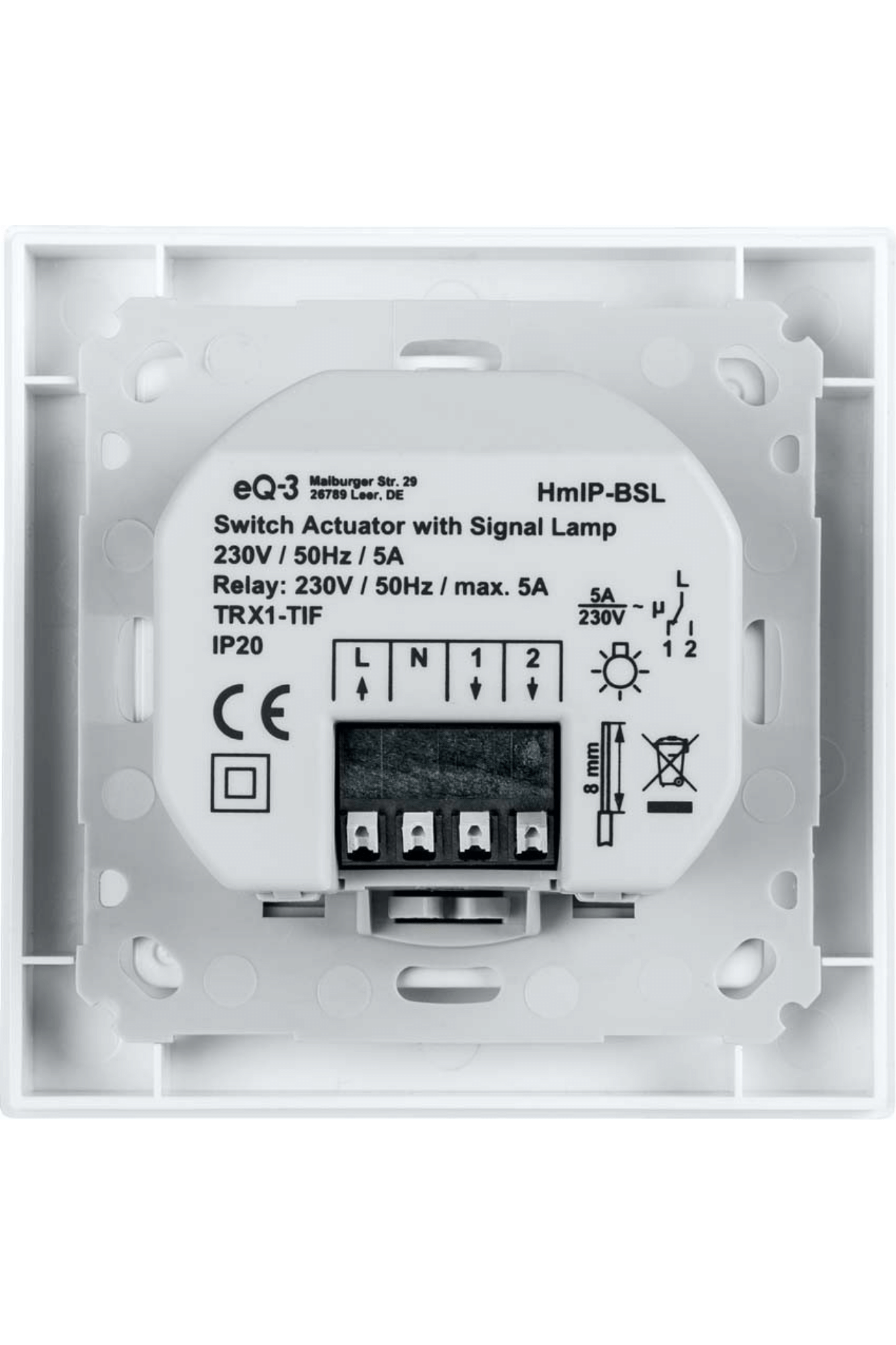 Homematic IP Schaltaktor für Markenschalter – mit Signalleuchte HmIP-BSL
