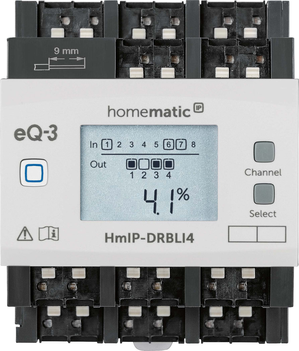 Homematic IP Jalousieaktor für Hutschienenmontage  – 4-fach HmIP-DRBLI4